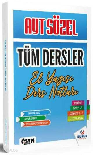 Kurul Yayıncılık 2025 AYT Sözel Tüm Dersler El Yazısı Ders Notları | K