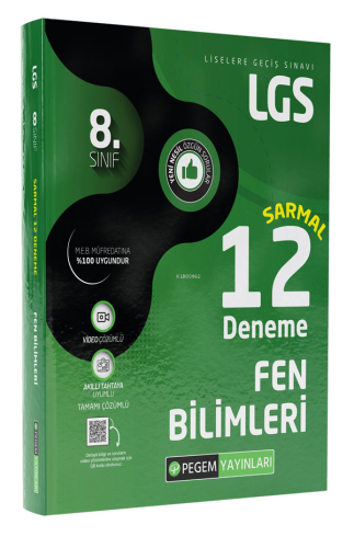 LGS 8.Sınıf Fen Bilimleri Sarmal 12 Deneme | Kolektif | Pegem Akademi 