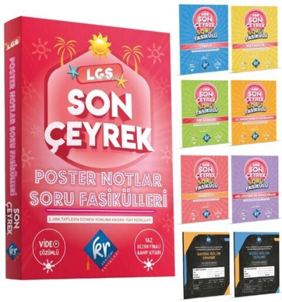 LGS Son Çeyrek Poster Notlar Soru Fasikülleri | Kolektif | KR Akademi