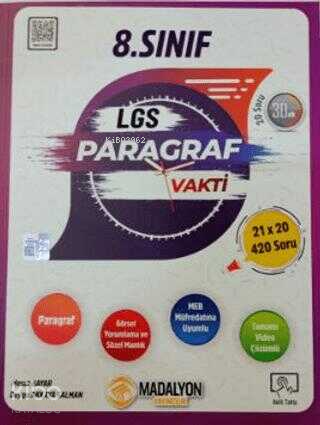 Madalyon Yayınları 8. Sınıf LGS Paragraf Vakti Soru Bankası | Kolektif