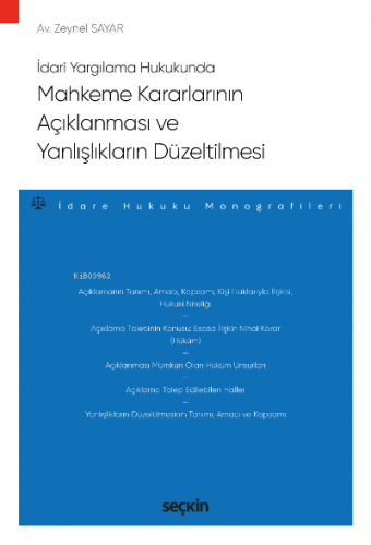 Mahkeme Kararlarının Açıklanması ve Yanlışlıkların Düzeltilmesi | Zeyn