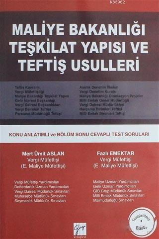 Maliye Bakanlığı Teşkilat Yapısı ve Teftiş Usulleri; Konu Anlatımlı ve