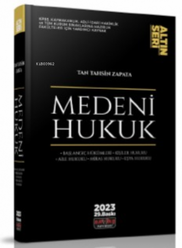 Medeni Hukuk Konu Anlatımı | Tan Tahsin Zapata | Savaş Yayınevi