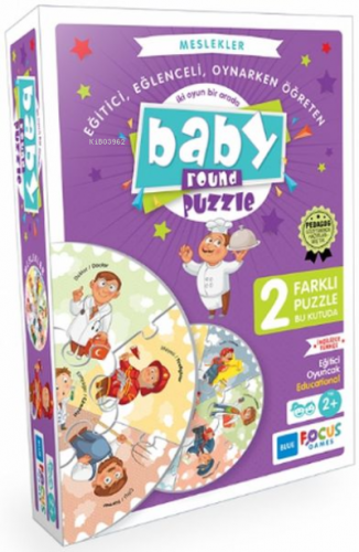 Meslekler / Baby Round - Puzzle ( BF075 );14 Parça İngilizce / Türkçe 