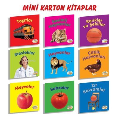 Mini Karton Kitaplar 9 Kitap Set | Kolektif | 0-6 Yaş Yayınları