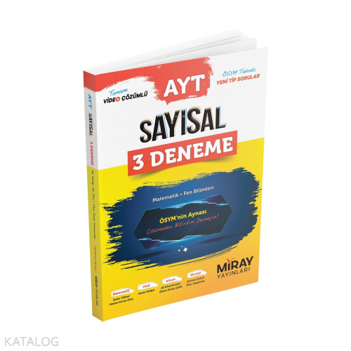 Miray AYT Sayısal 3 Deneme Matematik-Fen Bilimleri | Kolektif | Miray 