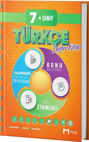 Mozaik Yayınları 7. Sınıf Türkçe Defter Kitap | Harun Gündoğdu | Mozai