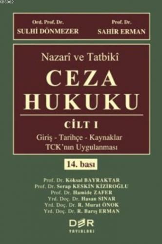 Nazari ve Tatbiki Ceza Hukuku Cilt 1 | Sahir Erman | Der Yayınları