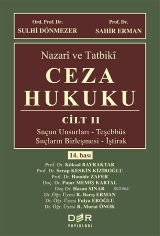 Nazari ve Tatbiki Ceza Hukuku Cilt 2 | Sulhi Dönmezer | Der Yayınları