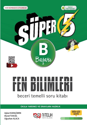 Nitelik 5. Sınıf Süper Fen Bilimleri Beceri Temelli Soru Kitabı (B) | 