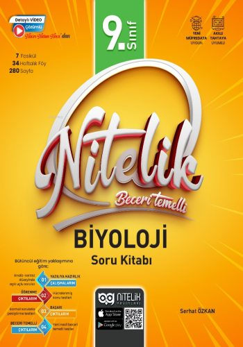 Nitelik 9. Sınıf Beceri Temelli Biyoloji Soru Kitabı | Adem Serhat Özk