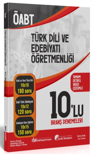 ÖABT Türk Dili ve Edebiyatı 10 Deneme Çözümlü | Yekta Özdil | Özdil Ak