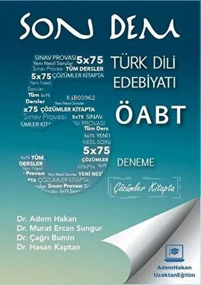 ÖABT Türk Dili ve Edebiyatı Son Dem 5 Deneme Çözümlü | Adem Hakan | Ad