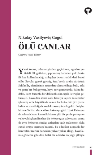 Ölü Canlar | Nikolay Vasilyeviç Gogol | Turkuvaz Kitap