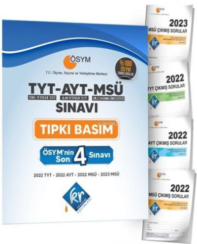 ÖSYM’nin TYT - AYT - MSÜ Son 4 Sınavı Çıkmış Sorular Tıpkı Basım Kitap