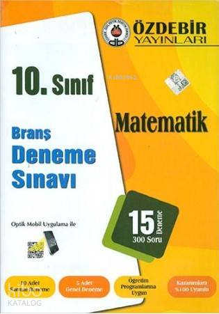 Özdebir 10.Sınıf Matematik Branş Deneme Sınavı | Kolektif | Özdebir Ya