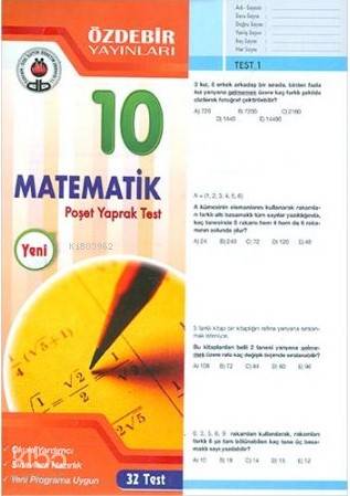 Özdebir 10.Sınıf Poşet Yaprak Test Matematik | Kolektif | Özdebir Yayı