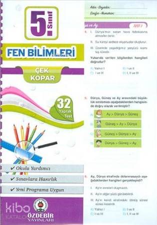 Özdebir 5.Sınıf Poşet Yaprak Test Fen Bilimleri | Kolektif | Özdebir Y