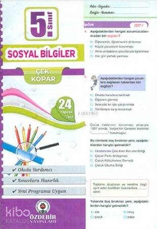 Özdebir 5.Sınıf Poşet Yaprak Test Sosyal Bilgiler | Kolektif | Özdebir