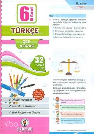 Özdebir 6.Sınıf Poşet Yaprak Test Türkçe | Kolektif | Özdebir Yayınlar