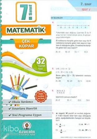 Özdebir 7.Sınıf Poşet Yaprak Test Matematik | Kolektif | Özdebir Yayın