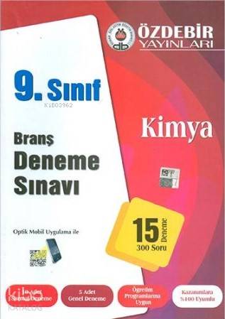 Özdebir 9.Sınıf Kimya Branş Deneme Sınavı | Kolektif | Özdebir Yayınla