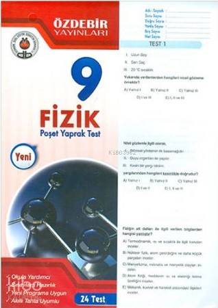 Özdebir 9.Sınıf Poşet Yaprak Test Fizik | Kolektif | Özdebir Yayınları