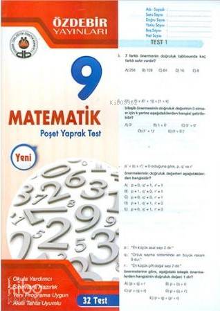 Özdebir 9.Sınıf Poşet Yaprak Test Matematik | Kolektif | Özdebir Yayın