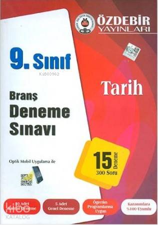 Özdebir 9.Sınıf Tarih Branş Deneme Sınavı | Kolektif | Özdebir Yayınla