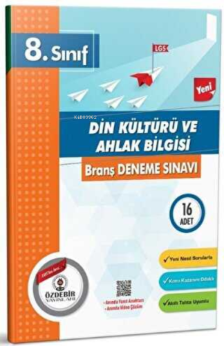 Özdebir Yayınları 8. Sınıf Din Kültürü ve Ahlak Bilgisi Branş Deneme S