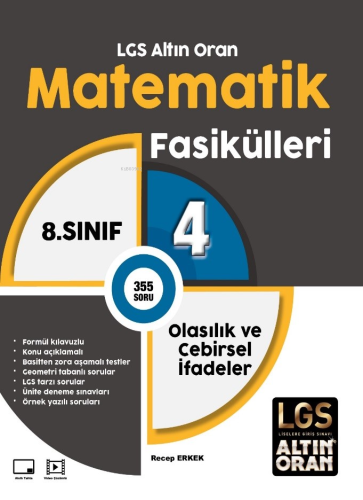 Palme 8. Sınıf LGS Altın Oran Matematik Fasikülleri 4 Olasılık ve Cebi