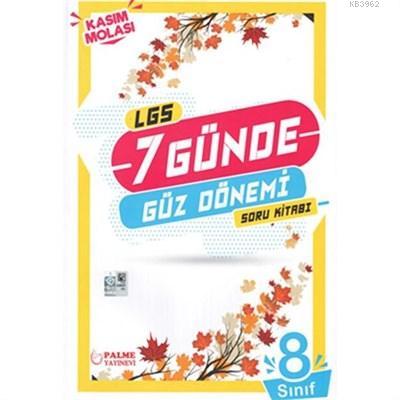 Palme Yayınları 8. Sınıf 1. Dönem LGS 7 Günde Güz Dönemi Kasım Molası 