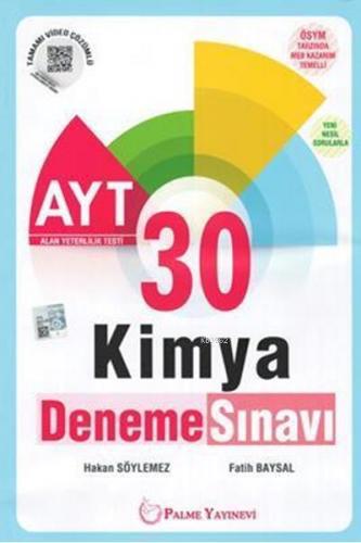 Palme Yayınları AYT Kimya 30 Deneme Palme | Fatih Baysal | Palme Yayın