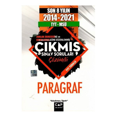 PARAGRAF 8 YIL ÇIKMIŞ SINAV SORULARI -2022 | Kolektif | Çap Yayınları