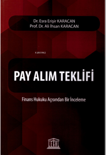 Pay Alım Teklifi | Ali İhsan Karacan | Legal Yayıncılık