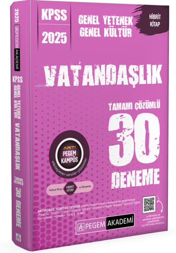 Pegem 2025 KPSS Genel Yetenek Genel Kültür Vatandaşlık Tamamı Çözümlü 