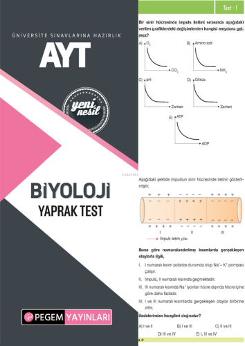 Pegem Akademi Yayıncılık AYT Biyoloji Yaprak Test | Kolektif | Pegem A