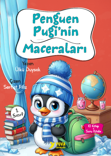 Penguen Pugi'nin Maceraları;10 Kitap + Soru Kitabı | Ülkü Duysak | Yuv