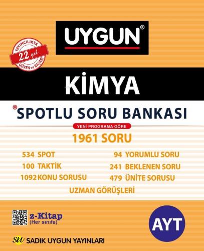 Sadık Uygun Yayınları AYT Kimya Spotlu Soru Bankası Sadık Uygun | | Sa