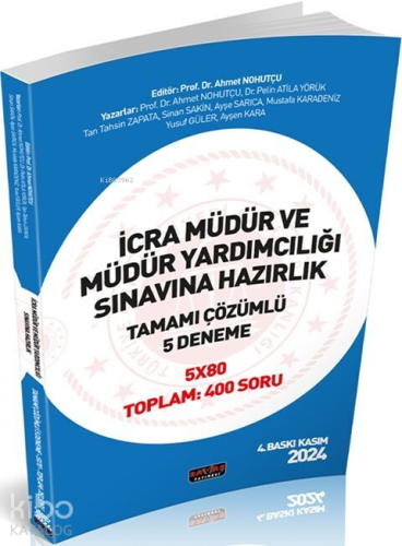 Savaş Yayınevi İcra Müdür ve Müdür Yardımcılığı Tamamı Çözümlü 5 Denem