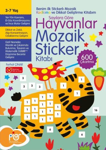 Sayılara Göre Hayvanlar Mozaik Sticker Kitabı | Ferhat Çınar | Piar Ya