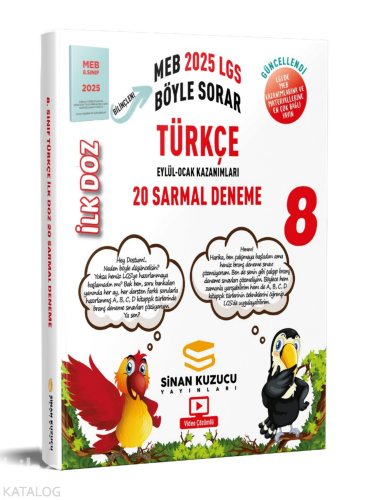 Sinan Kuzucu Yayınları 2025 LGS 8. Sınıf İlk Doz Sarmal Branş Denemele