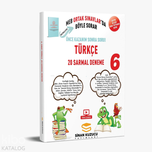 6.Sınıf Türkçe 20 Sarmal Deneme | Kolektif | Sinan Kuzucu Yayınları