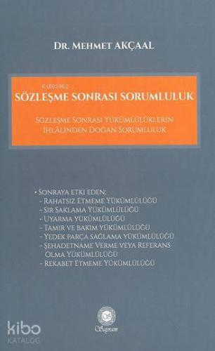 Sözleşme Sonrası Sorumluluk | Mehmet Akçaal | Sayram Yayınları