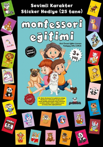 Stickerlı 3+ Yaş Montessori Eğitimi | Pedagog Afife Çoruk | Beyaz Pand