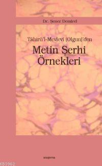 Tahirü'l-Mevlevi (Olgun)'den Metin Şerhi Örnekleri | Şener Demirel | A