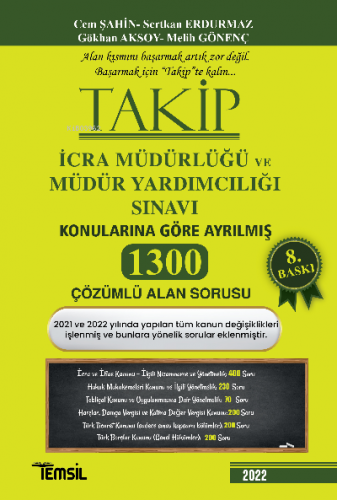 Takip İcra Müdürlüğü ve Müdür Yardımcılığı Sınavı Soru Bankası | Cem Ş