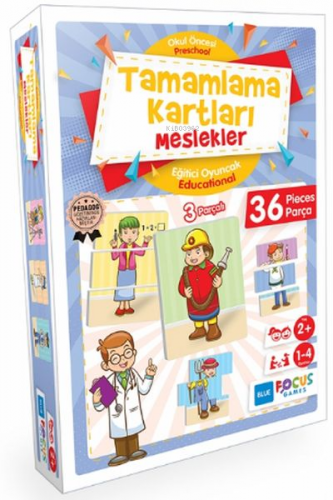 Tamamlama Kartları Meslekler Eğitici Oyunlar 36 Parça | | Blue Focus Y