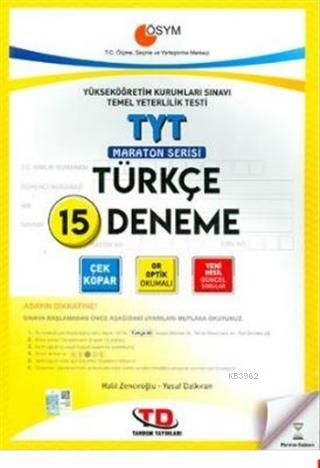 Tandem TYT Türkçe 15 Deneme | Kolektif | Tandem Yayınları