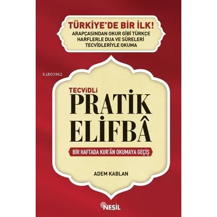 Tecvidli Pratik Elif Ba | Adem Kablan | Nesil Yayınları